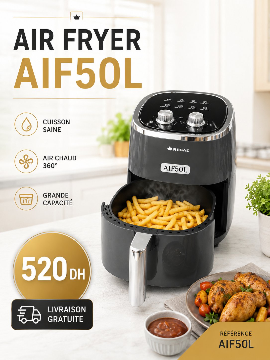 Air Fryer AIF50L — 520 DH